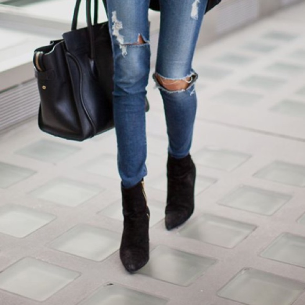 Jeffrey Campbell Black Suede Booties